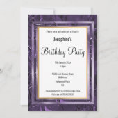 METALLIC PAARS LAYER FOLIE BIRTHDAY INVITATIE KAART (Voorkant)