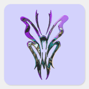 Metallic Paarse Butterfly Pastel Gothic Insect Vierkante Sticker