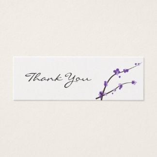 Metallic Paarse Cherry Blossom Favor Label Mini Visitekaartjes