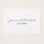 Metallic Paarse Cherry Blossom Favor Label Visitekaartjes (Achterkant)