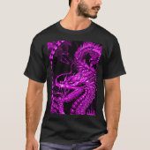 Metallic Paarse Chinese dragon Art grafisch T-shir T-shirt (Voorkant)
