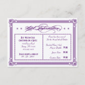 Metallic Paarse en Gold Hotel-informatie Informatiekaartje (Voorkant)