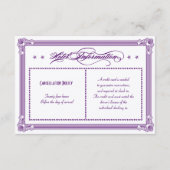 Metallic Paarse en Gold Hotel-informatie Informatiekaartje (Achterkant)