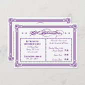 Metallic Paarse en Gold Hotel-informatie Informatiekaartje (Voorkant / Achterkant)