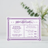 Metallic Paarse en Gold Hotel-informatie Informatiekaartje (Staand voorkant)