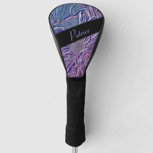Metallic Paarse Floral Golfheadcover (Voorkant)