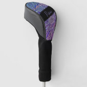 Metallic Paarse Floral Golfheadcover (Schuin)