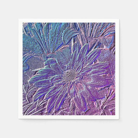 Metallic Paarse Floral Servet (Voorkant)