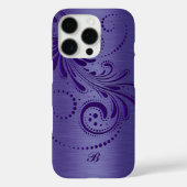 Metallic Paarse Girly Red Swirl Case-Mate iPhone Case (Achterkant)