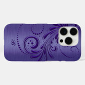 Metallic Paarse Girly Red Swirl Case-Mate iPhone Case (Achterkant (horizontaal))