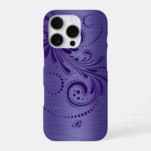 Metallic Paarse Girly Red Swirl iPhone Hoesje (Achterkant)