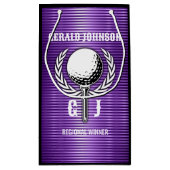 Metallic Paarse lijnen Golf Monogram Design Klein Cadeauzakje (Achterkant)