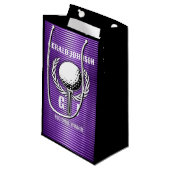 Metallic Paarse lijnen Golf Monogram Design Klein Cadeauzakje (Voorkant Gekanteld)