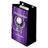 Metallic Paarse lijnen Golf Monogram Design Klein Cadeauzakje (Achterkant Gekanteld)