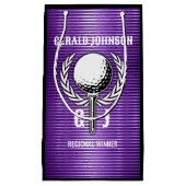 Metallic Paarse lijnen Golf Monogram Design Klein Cadeauzakje (Voorkant)