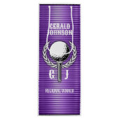 Metallic Paarse lijnen Golf Monogram Design Wijn Cadeautas (Voorkant)