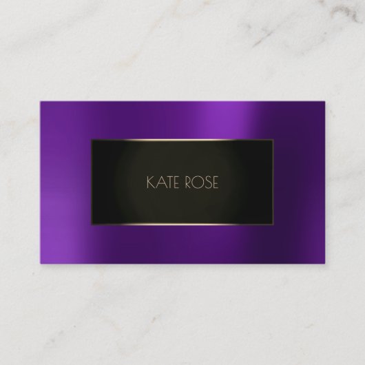 Metallic Paarse Plum Black Champaign Lijst Vip Visitekaartje (Voorkant)