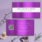 Metallic Paarse professionele QR-code Social Media Visitekaartje