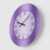 Metallic paarse Romeinse cijfers Grote Klok (Hoek)