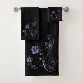 Metallic Paarse Rozen keukenset Bad Handdoek (Insitu)