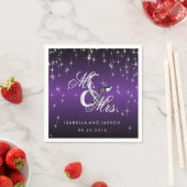 Metallic Paarse Star Lights-ontwerp Servetten (Insitu)