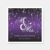 Metallic Paarse Star Lights-ontwerp Servetten (Voorkant)