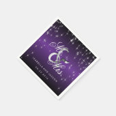 Metallic Paarse Star Lights-ontwerp Servetten (Hoek)