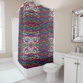 Metallic pailletten glitter Abstract pixelpatroon Douchegordijn (In situ)