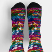 Metallic pailletten glitter Abstract pixelpatroon Sokken (Top)