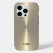 Metallic Pale GoldTexture Stainless Steel Look Case-Mate iPhone Case (Achterkant)