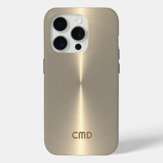 Metallic Pale GoldTexture Stainless Steel Look Case-Mate iPhone Case (Achterkant)
