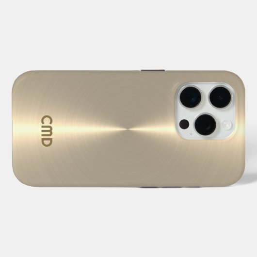 Metallic Pale GoldTexture Stainless Steel Look Case-Mate iPhone Case (Achterkant (horizontaal))