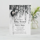 Metallic partij ballonnen rustieke Ivy Baby shower Kaart (Staand voorkant)