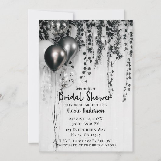 Metallic party-ballonnen Rustic Ivy Vrijgezellenfe Kaart (Voorkant)