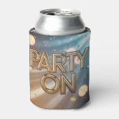 Metallic Party On Blue Confetti  Blikjeskoeler (Blikje Voorkant)