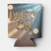 Metallic Party On Blue Confetti  Blikjeskoeler (Voorkant)