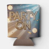 Metallic Party On Blue Confetti  Blikjeskoeler (Achterkant)