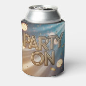 Metallic Party On Blue Confetti  Blikjeskoeler (Blikje Achterkant)