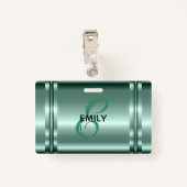Metallic pastel groen ontwerp badge (Achterkant met clip)