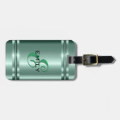 Metallic Pastel Groen Ontwerp Roestvrij staal Kijk Bagagelabel (Voorkant horizontaal)