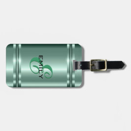 Metallic Pastel Groen Ontwerp Roestvrij staal Kijk Bagagelabel