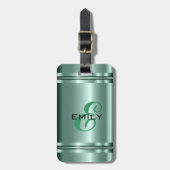 Metallic Pastel Groen Ontwerp Roestvrij staal Kijk Bagagelabel (Voorkant verticaal)