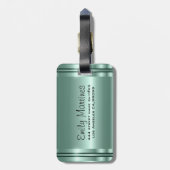 Metallic Pastel Groen Ontwerp Roestvrij staal Kijk Bagagelabel (Achterkant verticaal)