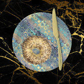 Metallic pastel licht blauw patroon papieren bordje