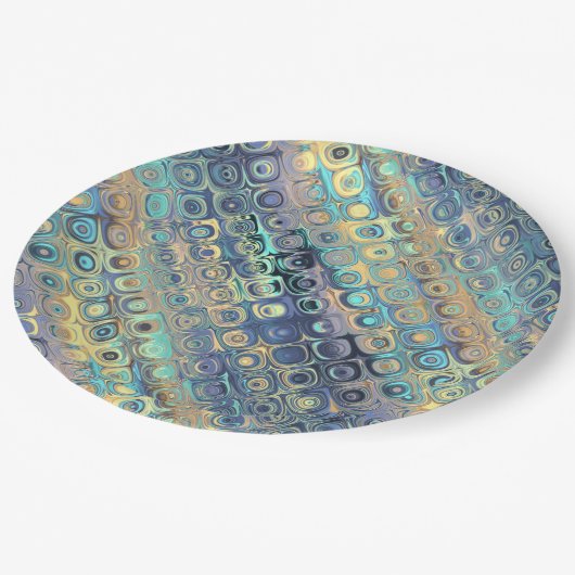 Metallic pastel licht blauw patroon papieren bordje (Gekanteld)