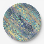 Metallic pastel licht blauw patroon papieren bordje (Voorkant)