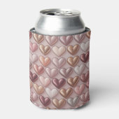 Metallic Pearlized Rose Gold Hearts Insulated Can  Blikjeskoeler (Blikje Voorkant)