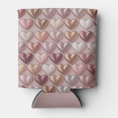 Metallic Pearlized Rose Gold Hearts Insulated Can  Blikjeskoeler (Voorkant)