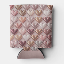 Metallic Pearlized Rose Gold Hearts Insulated Can  Blikjeskoeler
