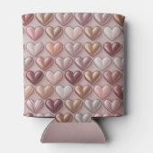 Metallic Pearlized Rose Gold Hearts Insulated Can  Blikjeskoeler (Achterkant)